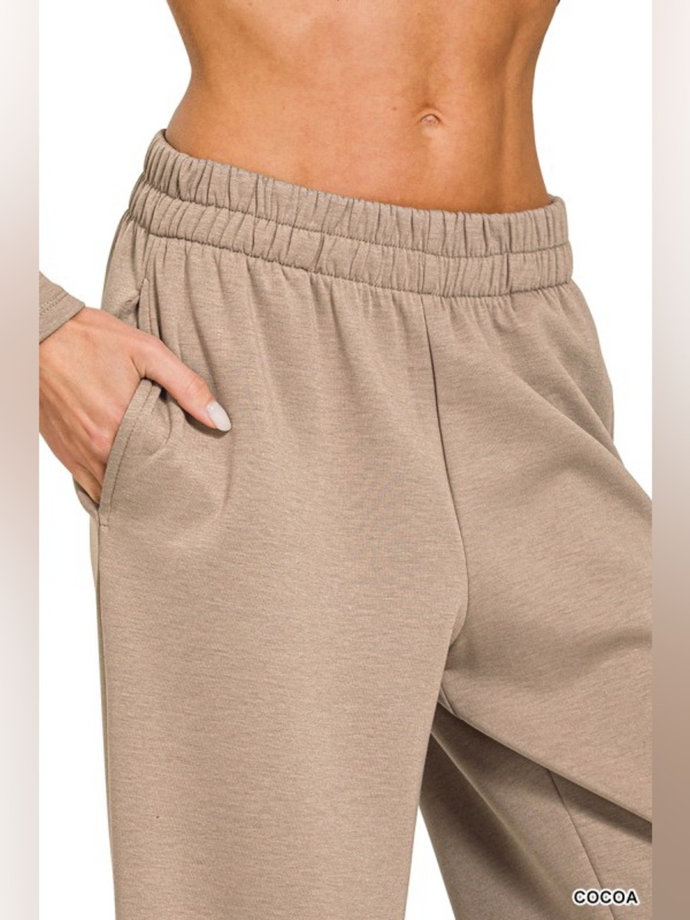 110 NWT Zenana 2pc Set Cocoa Super Soft SCUBA SIDE SLIT TOP &
PANTS SET - Picture 8 of 9